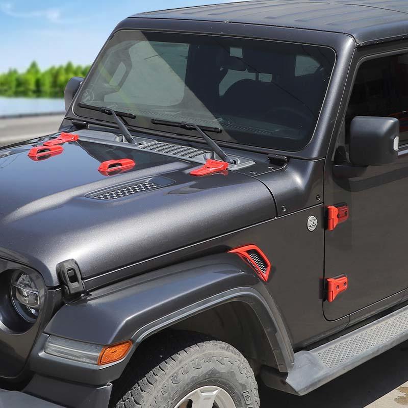 ABS Car Leaf Panel Air Vent  Decoration Tailgate Glass Hinge Tailgate Handle Shell Cover For Jeep Wrangler JL 2018 Up 4-Door  Exterior Accessories