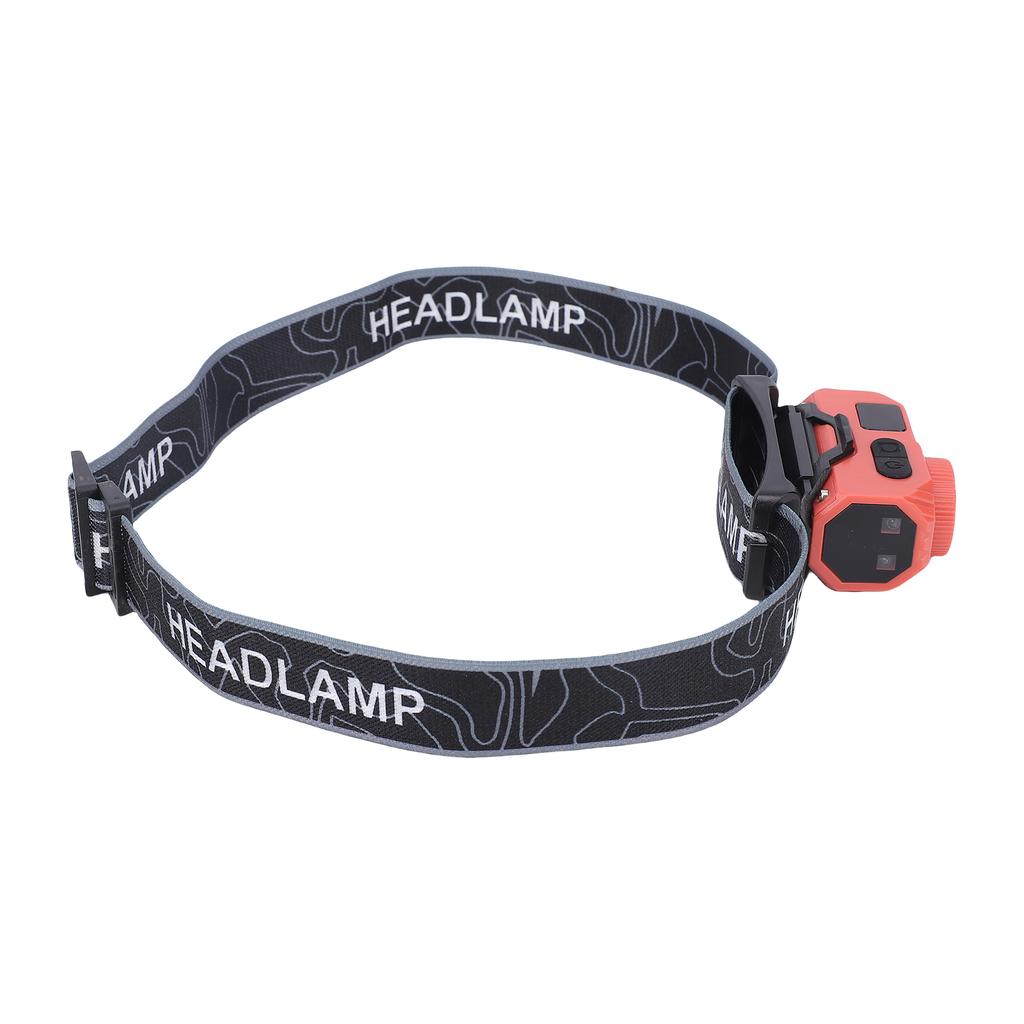 Headlamp Rechargeable LED Motion Sensor Running Digital Display Screen Rainproof for Outdoor Camping Fishing Headband