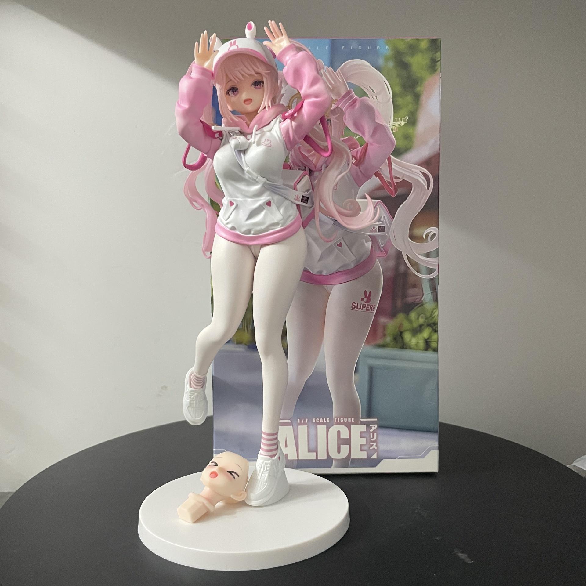 

26cm Nikke Alice Pink Bunny Action Figure Standing Girl Doll Anime Game Collectible Toy for Girls