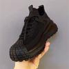 2025 new spring and summer breathable mesh handsome black men's shoes thick sole heightened wide feet men's sports and leisure shoes