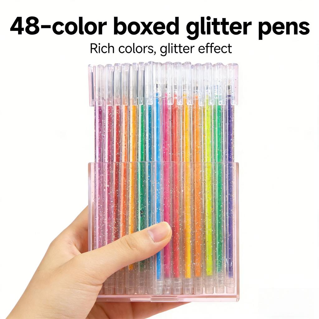 Glitter Gel Pen Set, Sparkly Rainbow Glitter Pens For Art Drawing, Journaling, Scrapbooking, Diy Crafts, Coloring Books,