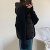 Fashion Female Short Coat Winter Jackets Hooded Knitted Sleeves Loose Thick Warm Women Parkas