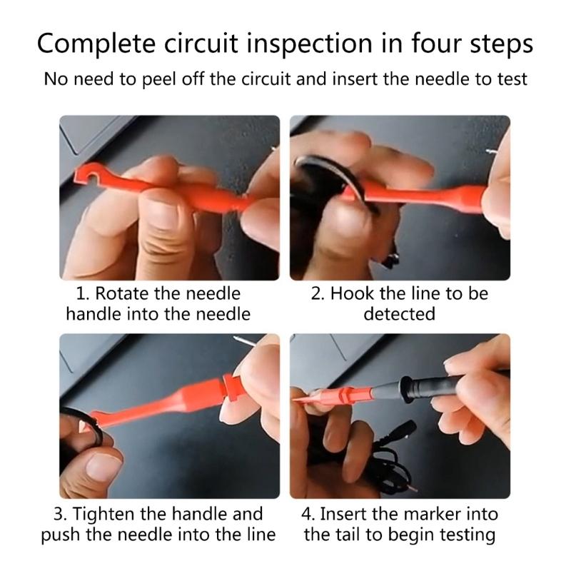Wire Piercing Test Clips Tool Puncture Probe Multimeter Test Lead 4mm Banana Plug Universal Car Auto Testing Tools