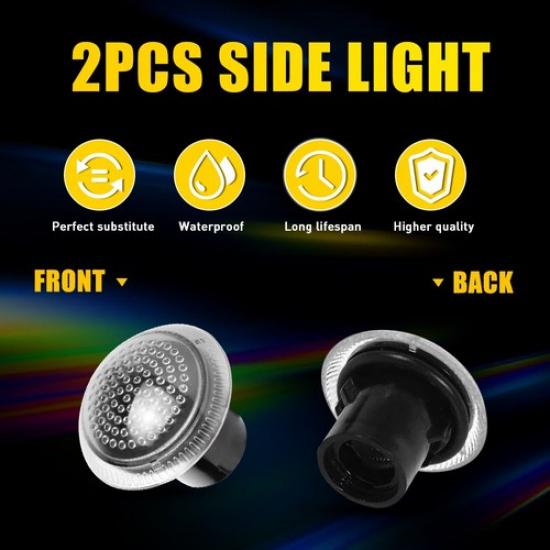 Clear Front Corner Side Marker Lights Housing For 2010-21 Ford Transit Connect A