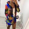 Fashion Womens Tie Dyeing Print Coat Outwear Sweatshirt Hooded Jacket Overcoat