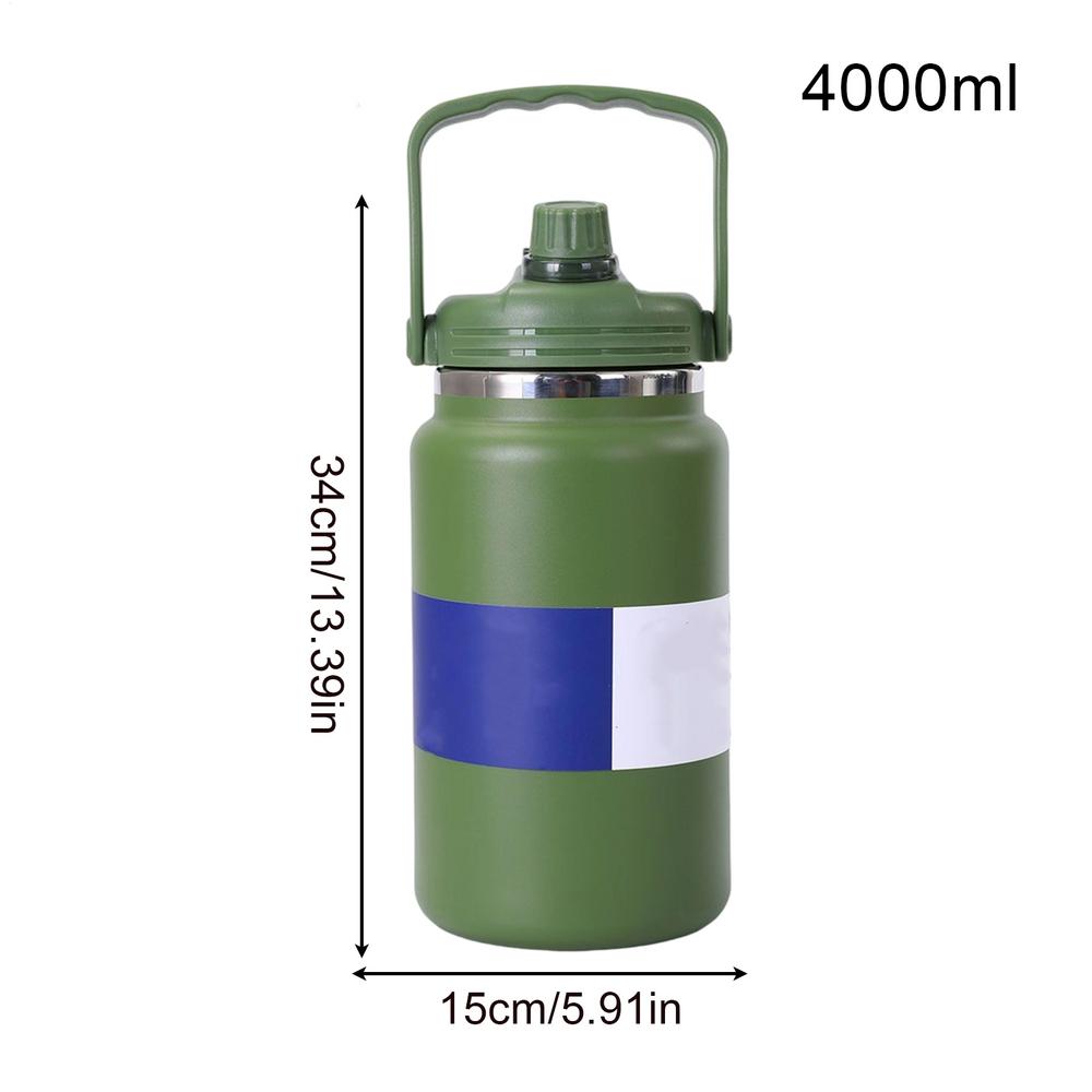 Stainless Steel Thermo Bottle Large Capacity Thermo Water Portable 4000ml Vacuum Mug Thermos Insulated Cup 4L for Outdoor