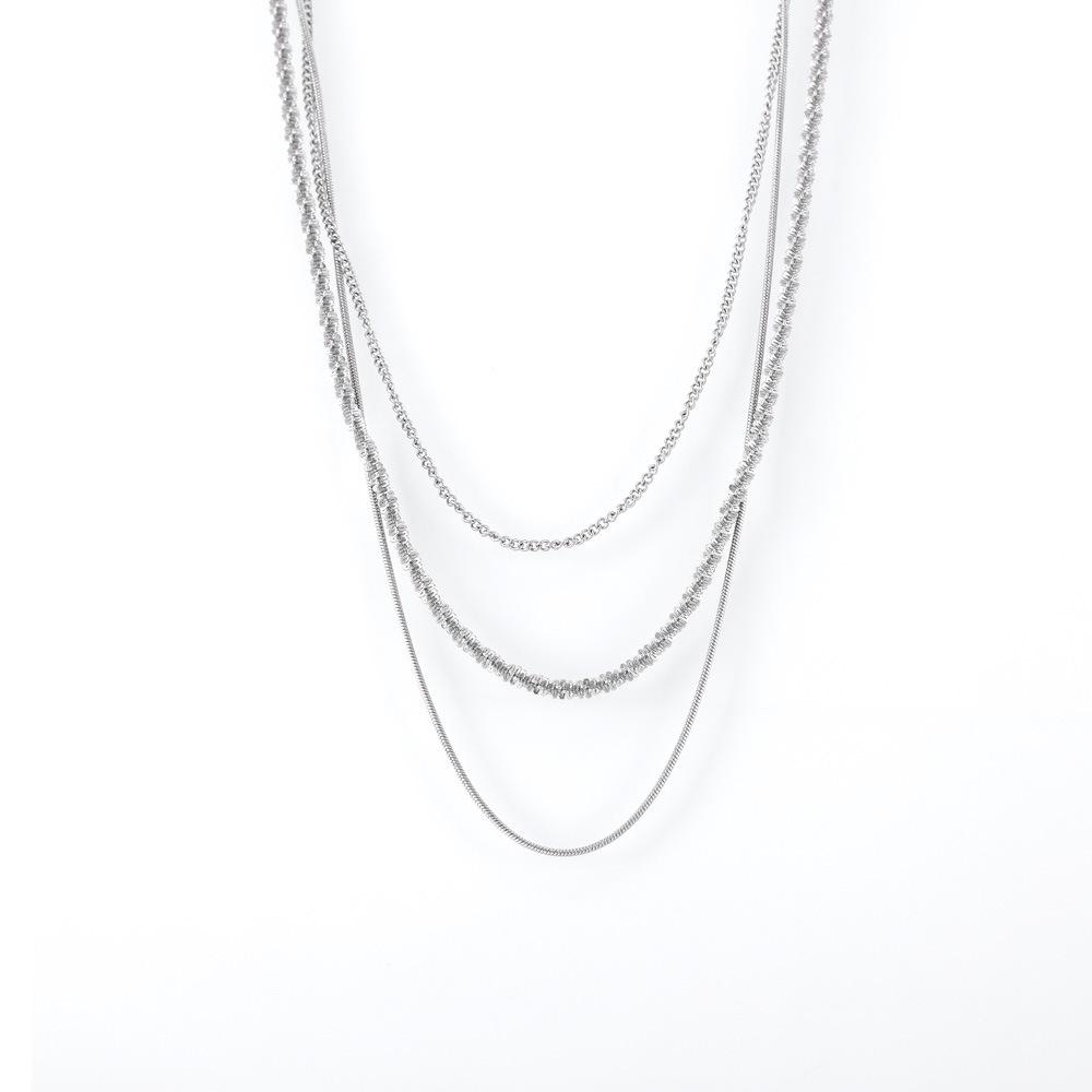 Europäisch-Amerikanische Kubanische Titan Mehrlagige Halskette: Hip-Hop Stil Choker für Frauen