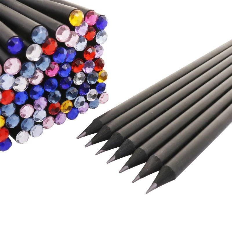 Eco-friendly Student Gift Pencil - Diamond HB Black Wood, Customizable Logo, Hot Selling Practice Pencil for Children