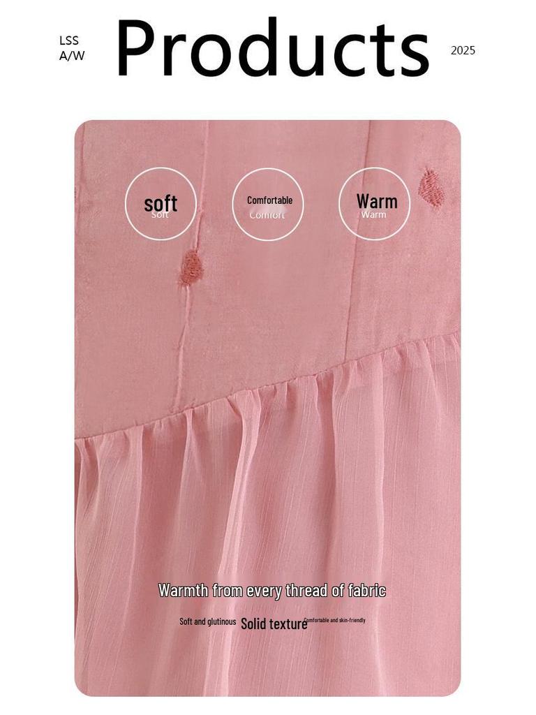 Modern Watercolor Pink Qipao Dress: Women's Slimming Waist-Cinched Long Skirt, Summer 2026 Edition