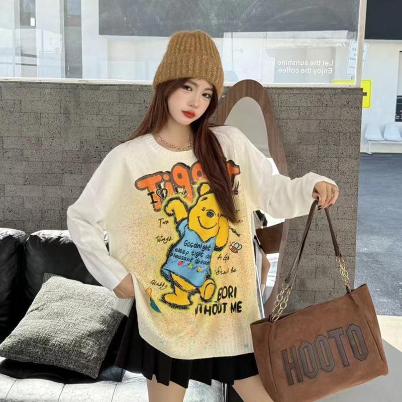 Anime Print College Style Korean Loose Fit Sweater
