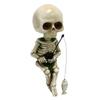 SALUDABLE Skeleton Skull Figurine, Interior Decor, Halloween Decoration, Funny Car Skull Ornament (Set of 2)