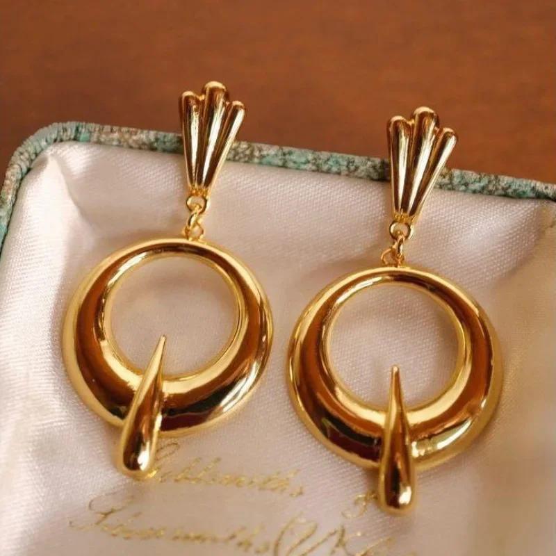 

Серьги-шармы с глянцевым покрытием для женщин, оригинальный минималистичный стиль, ретро, освежающие, серьги-капли, банкетные, с изящным цирконом, подарки