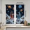 2pcs Space Adventure Curtains with Astronaut & Planets Design - Easy-to-Hang Pole Pocket   Machine Washable Polyester - Ideal for