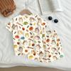 Kids Casual Short Sleeve Top and Shorts Set Animal Pattern Lightweight Summer Outfit Soft Fabric Breathable Design Comfortable Fit