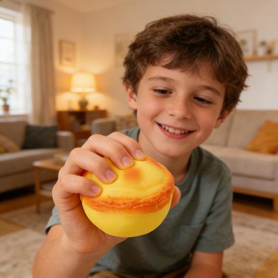 Simulation Egg Tart Squeeze Toy Slow Rising Egg Tart Stress Ball Toy Decompression Realistic Food Fidget Sensory Toy