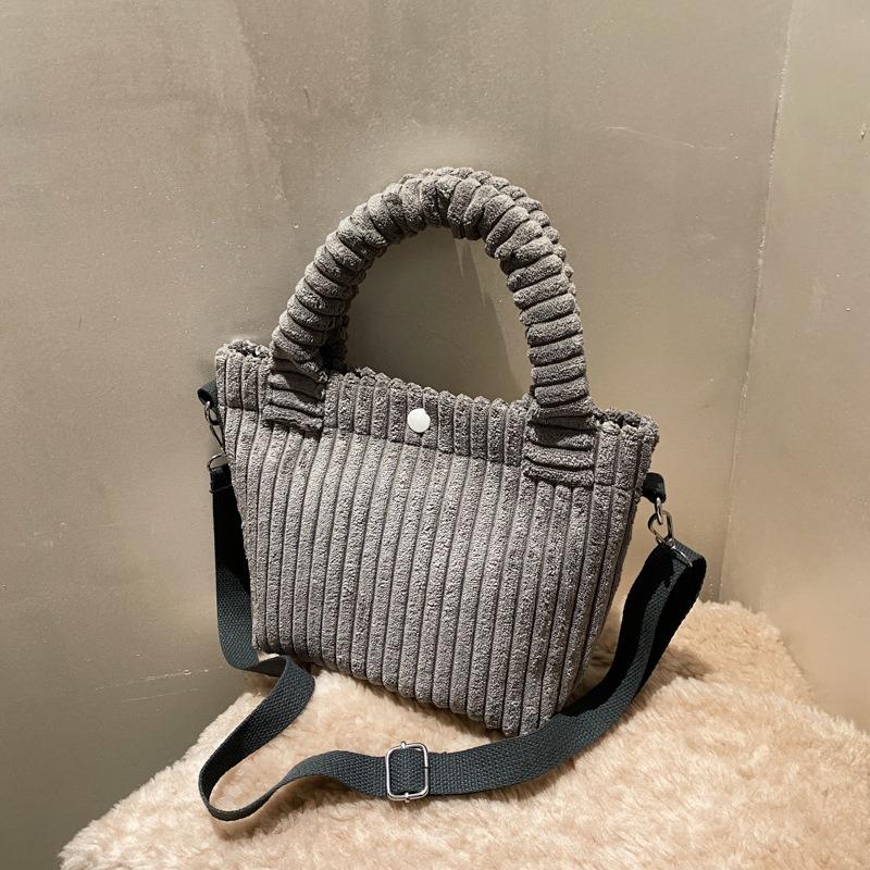 Sacoche portable petite en velours côtelé simple et décontractée, sac pour femme, nouveau sac fourre-tout tendance décontracté d'automne et d'hiver, sac messager à bandoulière
