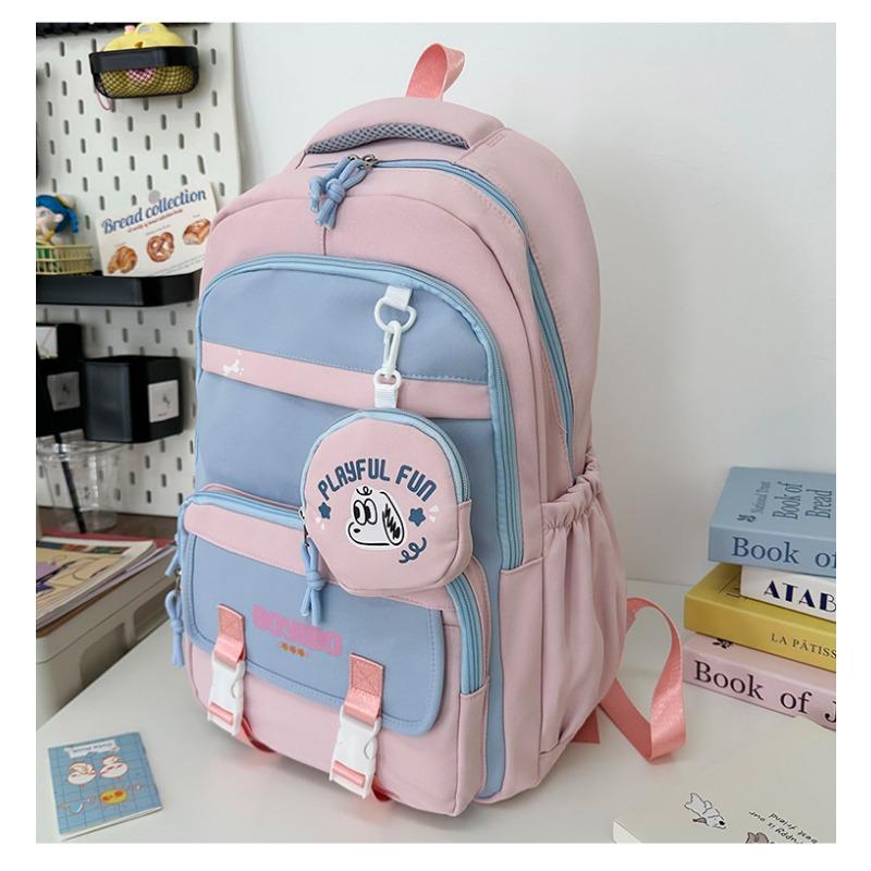 School Bag New High-value College Style Fresh and Sweet Contrasting Color Backpack Junior High School Students Lightweight Large-capacity Backpack