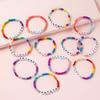 12-Piece Set: Handmade Beaded Bracelet & Keychain with English Letters - Contact Customer Service Before Use