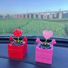 Schwingendes Herz Rosen Auto-Schmuckstück - Eine hübsche florale Dekoration für das Auto-Interieur und das Zuhause, ideal als Geschenk für Damen