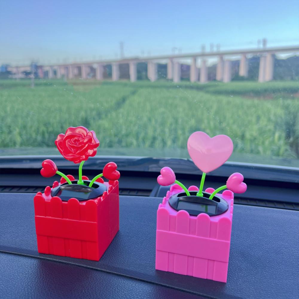 Schwingendes Herz Rosen Auto-Schmuckstück - Eine hübsche florale Dekoration für das Auto-Interieur und das Zuhause, ideal als Geschenk für Damen