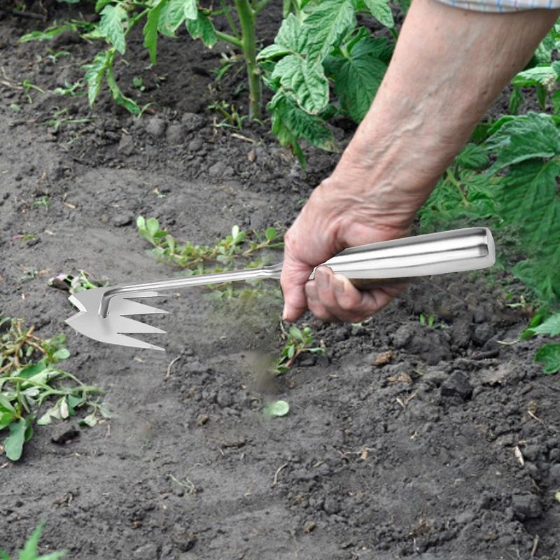 Hand Weeder Tool 4 Teeth Grass Removal And Digging Tool Outdoor Gear Gardening Gadgets Ergonomic Handle Picker For Garden Lawn