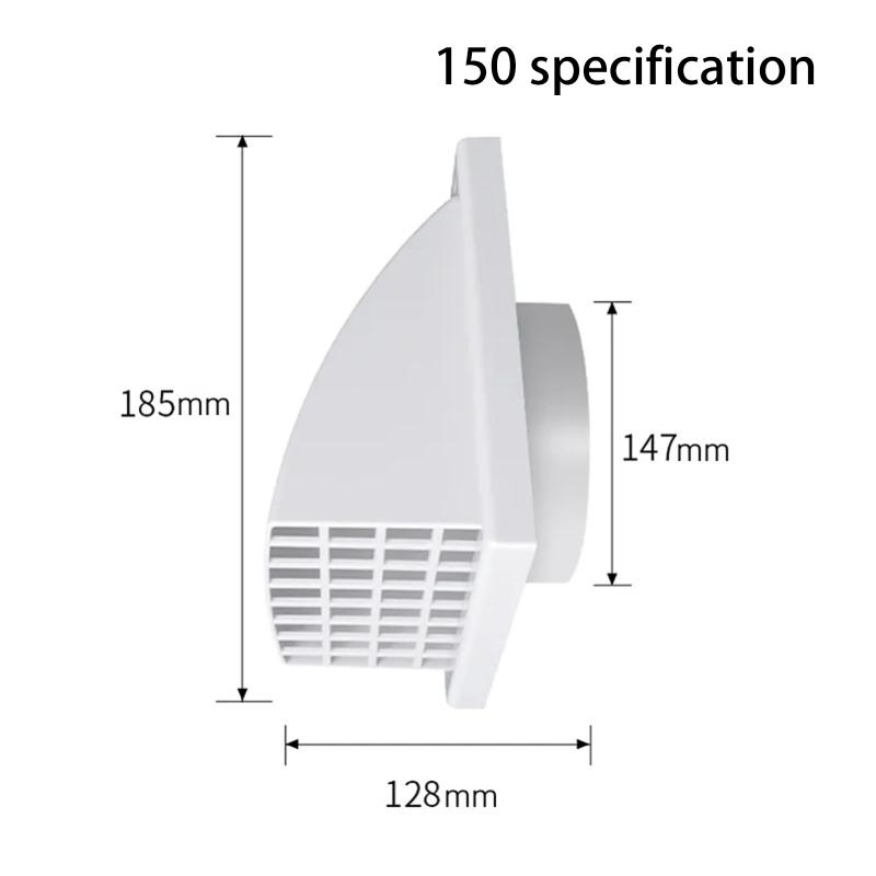 Abs Exterior Wall Ventilation Grille With Valve For Range Hood Duct Air Outlet Weatherproof Material 100Mm 125Mm 150Mm