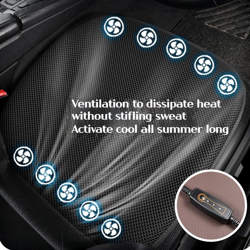 Kühlkissen Auto Sommerkühlung Lüftungssitz Stuhlkissen 12V Kühlung Autositzkissenbezug mit Luftbelüftetem Ventilator/Kühlkissen