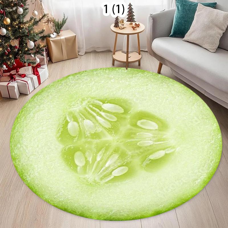 Европейский американский стиль Коврик для гурманов Круглый коврик с помидорами, Реалистичный не скользящий коврик-нарезка помидора, Ковер для декора кухни и столовой 80cm x 80cm