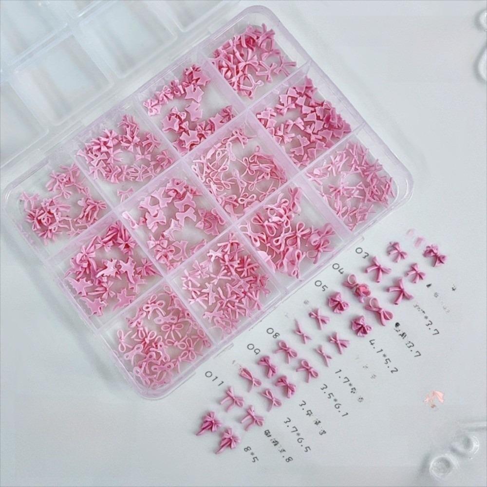 

Sweet Mini Bowknot Nail Art Accessories Mixed Pack DIY Nail Art Stickers Colorful Manicure Decals Manicure Tool рожевий