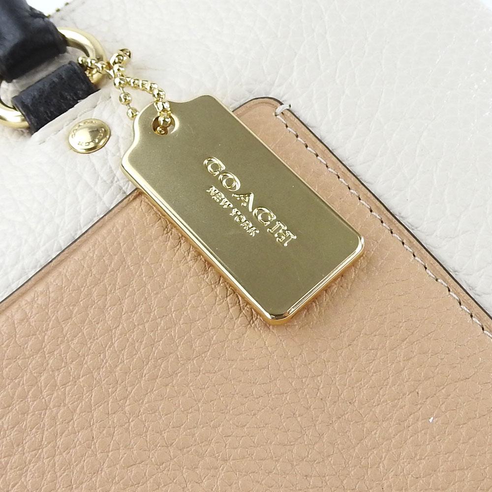 Used COACH Handbag F73715 leather white beige 2WAY