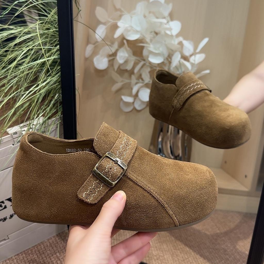 All-inclusive höhenerhöhende Boken-Schuhe für Damen 2025 neuer Herbst weichsohlige faule Leute mit einem Pedal, schöne dicksohlige Boken-Schuhe fo