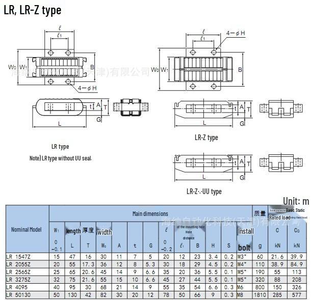 THK Double Roller Slider LR3275Z Machine Tool Guide Block LRB4095 LRB50130