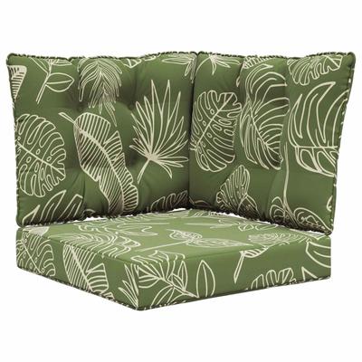 Outdoor Sofa Cushions 3 Pcs Leaf Design Polyester