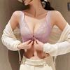 Adjustable Front-Clasp Lace Bra for Large Busts - Wire-Free, Side Support, and Sag Prevention