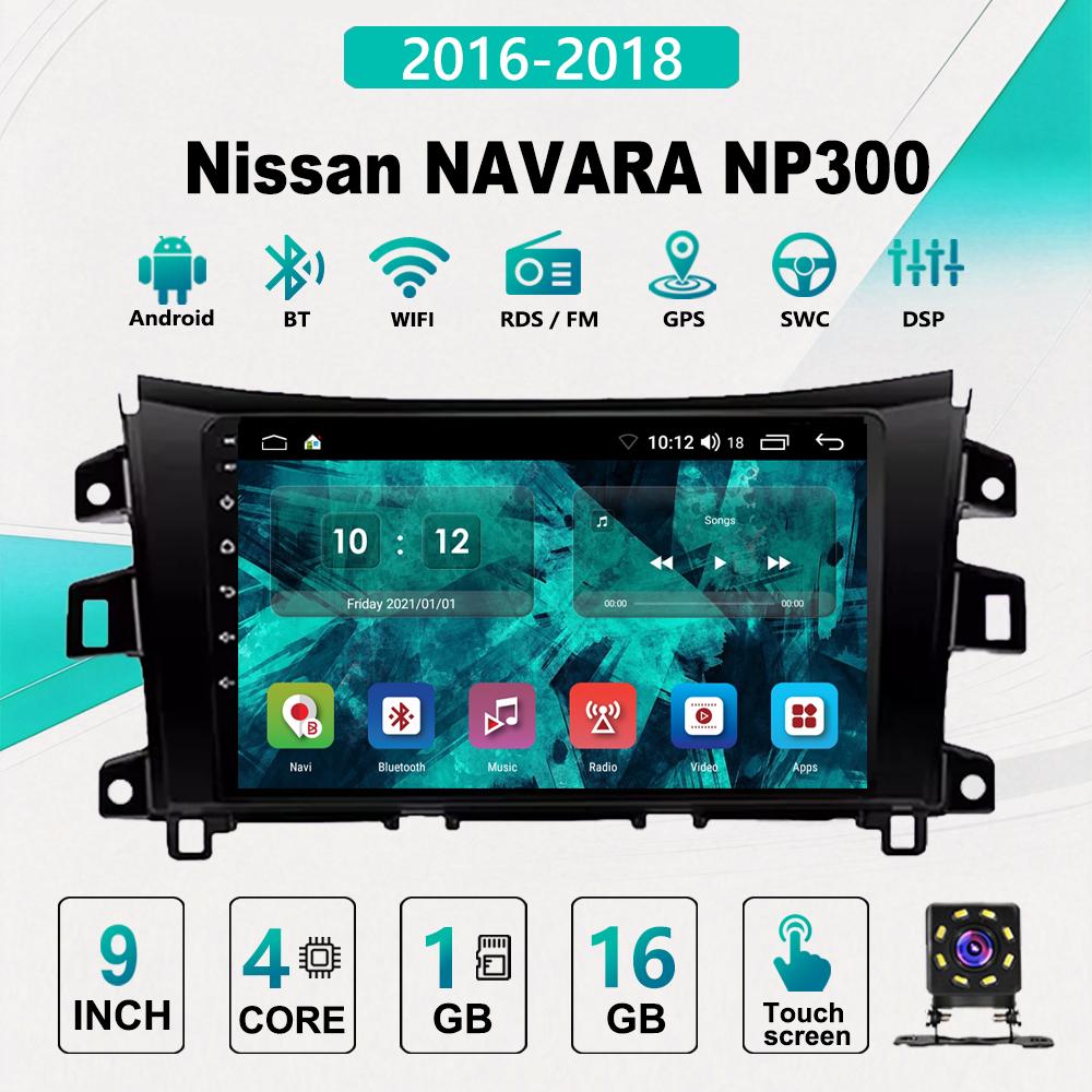 2Din Android Car-Play Car Radio,Nissan NAVARA NP300 2016-2018,Multimedia Player Head Unit Stereo GPS Navigation BT WIFI,1+16GB