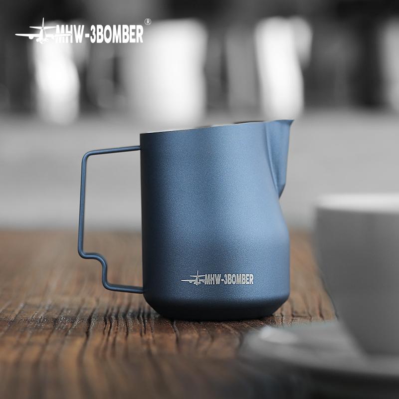MHW-3BOMBER 350ml 450ml Turbo konvička na napěnění mléka Nádoba na páru Profesionální džbánek na mléčnou pěnu Domácí barista Kuchyňský doplněk