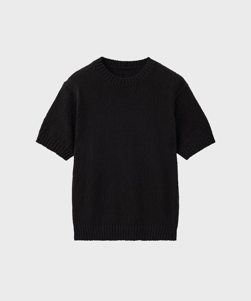 NOIRER Low Gauge Crop Half Knit (Black)