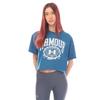 Womens/Ladies Collegiate Short-Sleeved Crop T-Shirt
