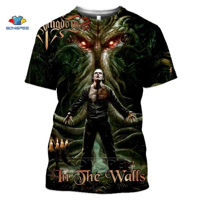Camiseta con estampado 3D de Cthulhu y Lovecraft, camiseta Miskatonic para hombres, camiseta divertida con cuello redondo de llamada de Cthulhu, Top de verano para mujeres