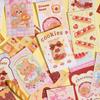 50piece/book Cute Cream Bear Sticker Girl Journal Phone Case DIY Scrapbook Sticker Kawaii Decoration Sticker Gift