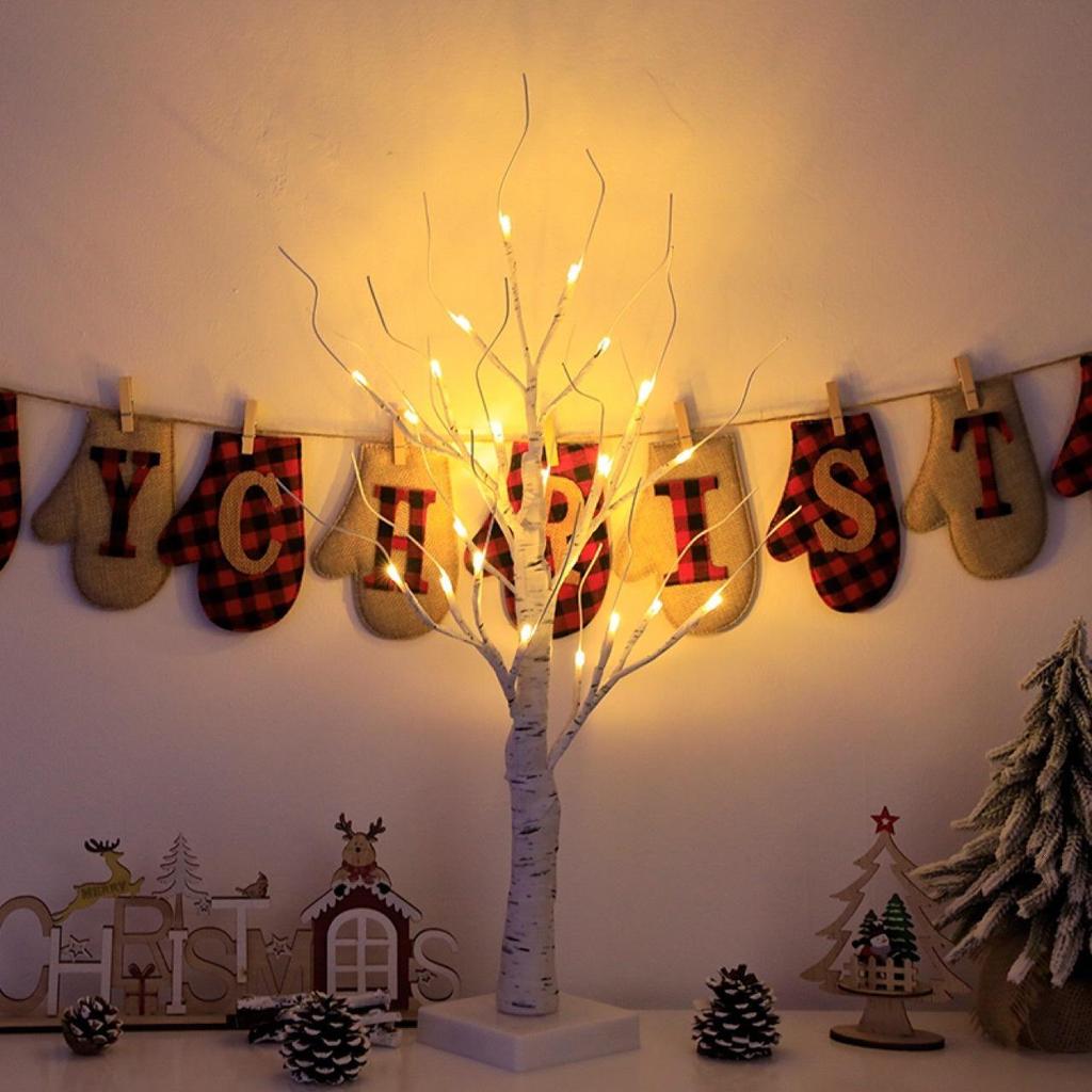 LED Christmas Birch Tree Lights - Home Decor for Living Room, Bedroom, and More