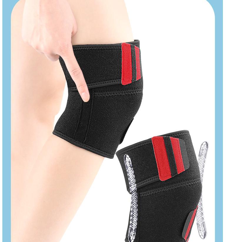 Sports Patellar Knee Brace Black and Red Warm Knee Brace Compression Sports Brace Soft and Shock-absorbing Self-adhesive Brace