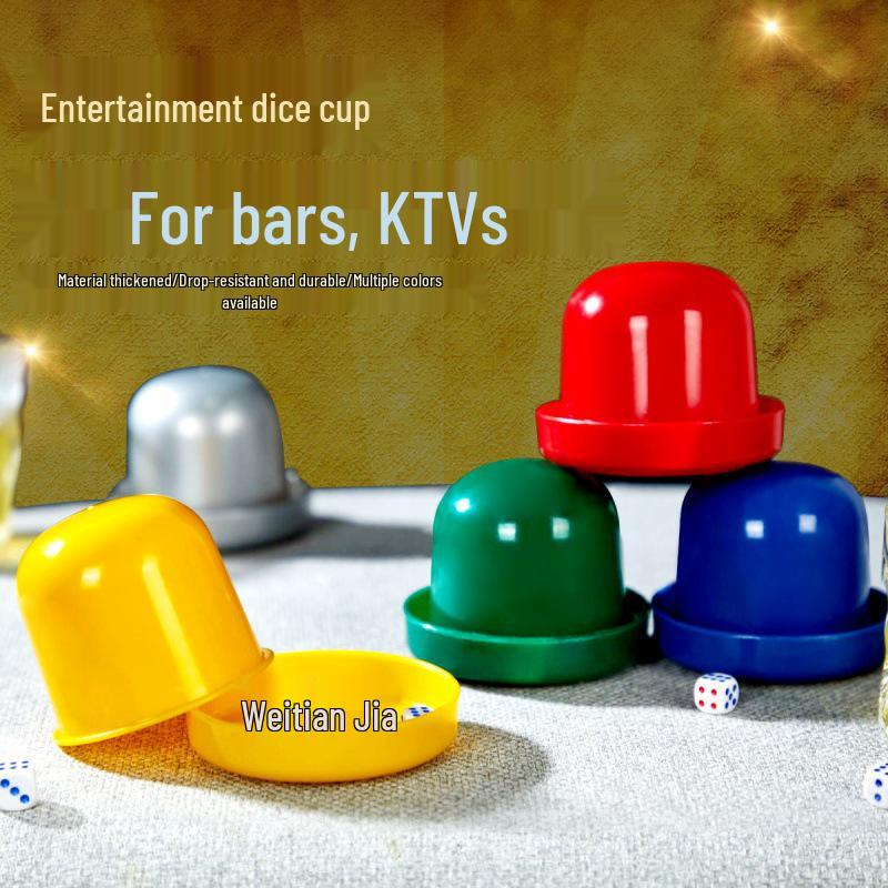 Nightclub & Bar Dice Cup Set: 10 Dice Shaker & Color Sieve Cups for KTV