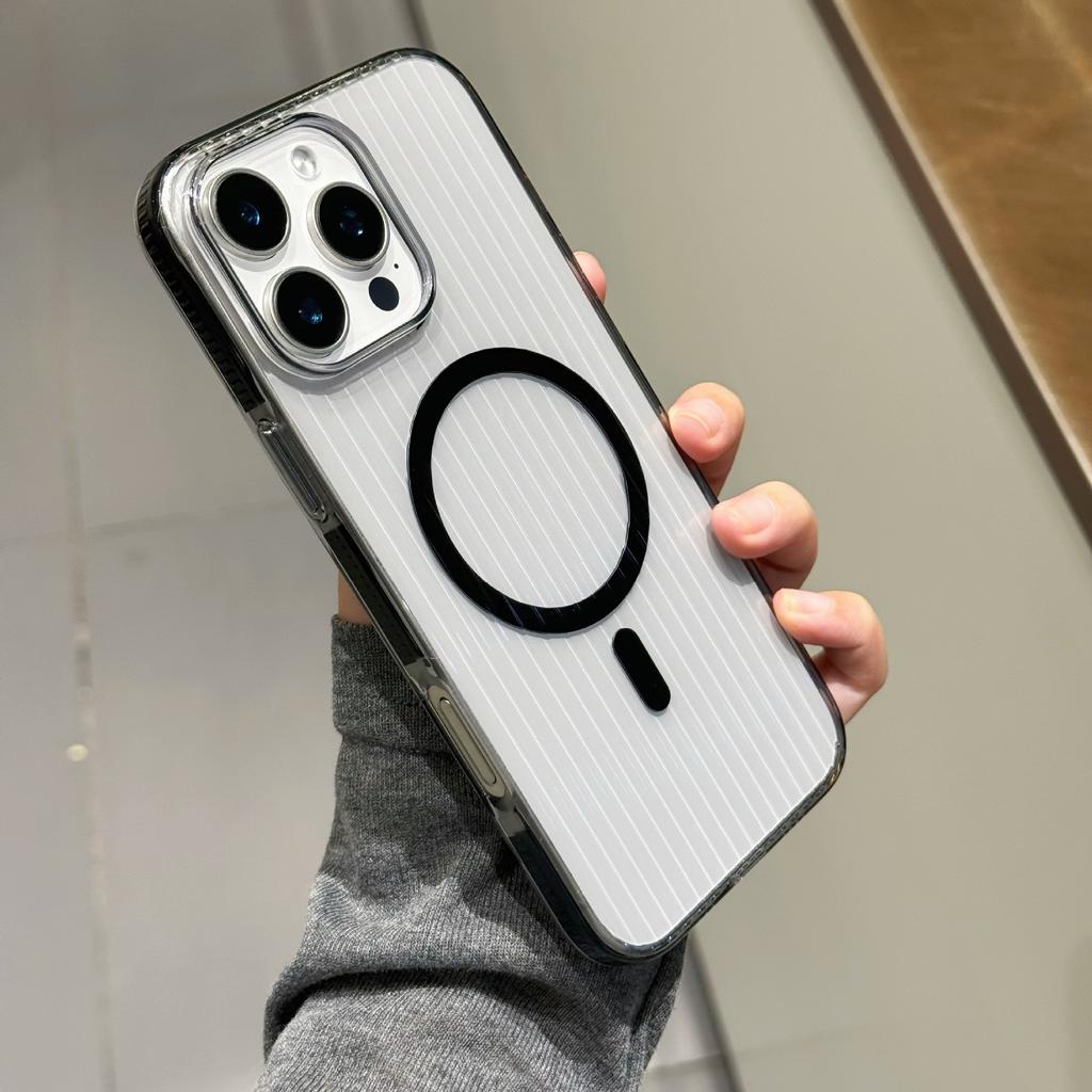 Anwendbar auf iPhone16proMax Wellpappe Kabellose Magnetische Saug Handyhülle Apple 15 Rutschfester Rand 14 Transparente Schutzhülle