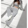 Women's Cropped Hoodie And Wide Leg Pants Two Piece Tracksuit Casual Loungewear Set