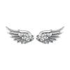 S925 Silver Angel Wings Earrings White Zircon Vintage Wing Stud Earring