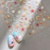 Shell Light Starfish Shell Nail Stickers Cute Starfish Decorative Stickers For Nails DIY 3D Self Adhesive Manicure Decals