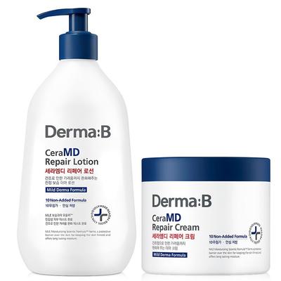 Loção Reparadora CeraMD 400ml + Creme Reparador 430ml, 1 conjunto