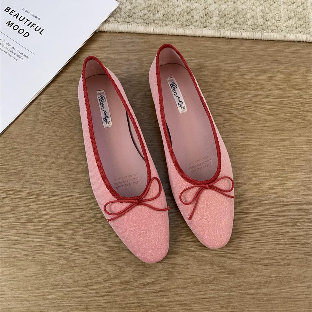 Fashion Bailamos Brand Women Flat Shoes Round Toe Moccasins Thick Heel Flats Ballerina Shallow Shoes Casual Outdoor Slip On Ballet Flats