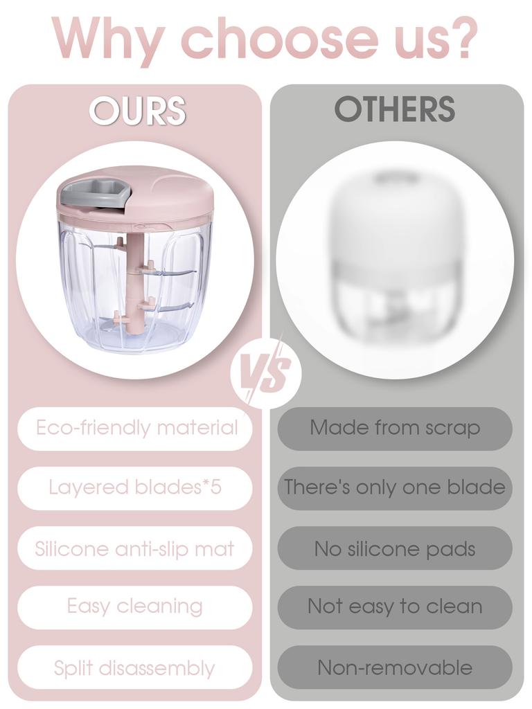 900ml Extra Large Capacity Hand-Pulled Garlic Grinder/Vegetable Chopper/Kitchen Meat Grinder/potato ricer-Kitchen Utensils